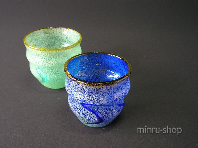 泡波巻宙吹口巻きグラスペア　スカイ＆青